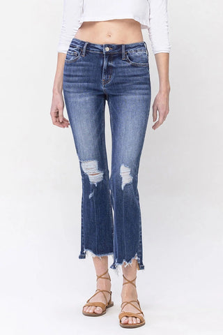 Lovervet Mid Rise Crop Kick Flare Jeans image 1