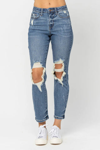 Judy Blue Destroyed Boyfriend Jeans image 0