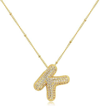 Gold Rhinestone Initial Necklace image 11