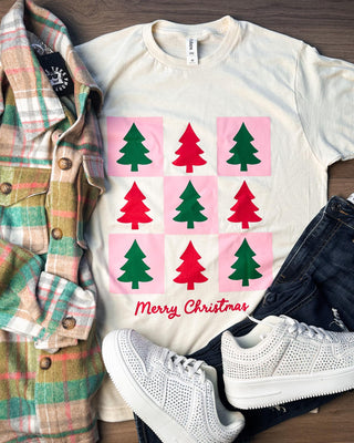 Checkered Christmas Tree Tee image 0