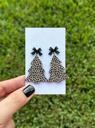 Leopard Christmas Tree Earrings image 0