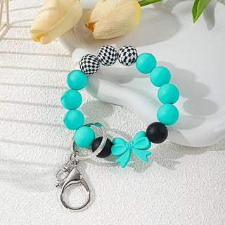 Silicone Bead Wristlet Keychain