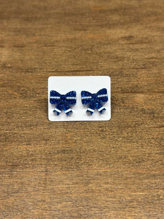 Glitter Football Bow Studs