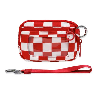 Checkered Nylon Wristlet - Red image