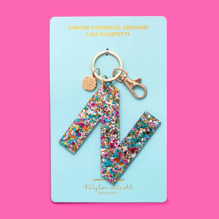 Colorful Confetti Letter Keychains image 2