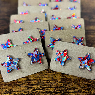 Red, White & Blue Confetti Stars image 0