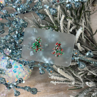 Christmas Confetti Tree Studs