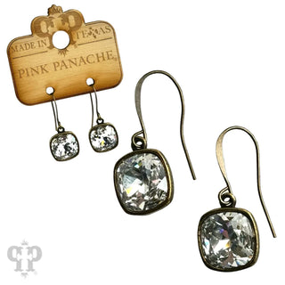 Austrian Square Crystal Hook Earring