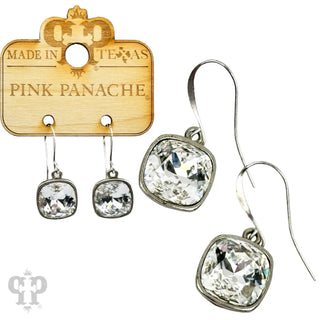Austrian Square Crystal Hook Earring