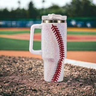 Baseball Rhinestone Studded 40 oz. Tumbler image 0