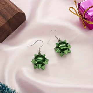 Christmas Bow Earrings - Green image