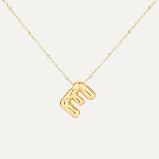 Gold Initial Bubble Necklace - E image