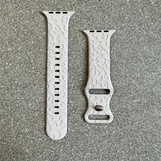 Leopard Engraved Smart Watch Bands - Gray image