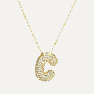 Gold Rhinestone Initial Necklace image 7