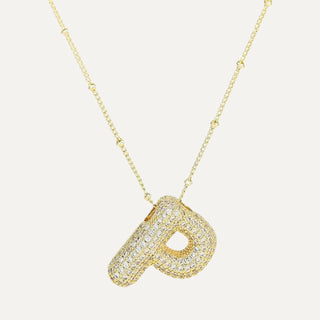 Gold Rhinestone Initial Necklace image 10