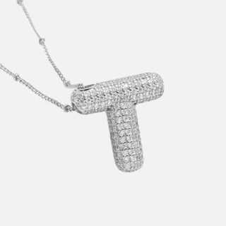 Silver Rhinestone Initial Necklace image 13