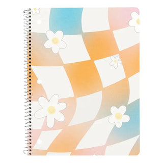 Wavy Daisy Checkerboard Spiral Notebook image 0