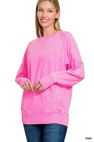Halo Washed French Terry Pullover image 2
