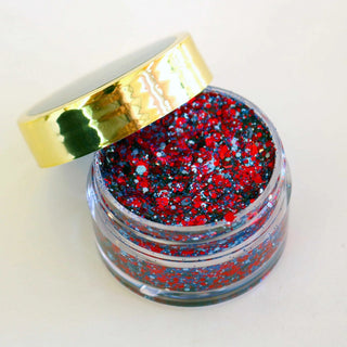 Tinsel Face Glitter - Hotty Toddy (Red & Blue) image