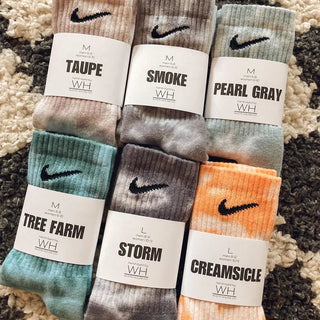 Tie Dye Crew Socks - Tree Farm, Medium (Men 6-8/Women 6-10) image