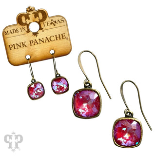 Austrian Square Crystal Hook Earring