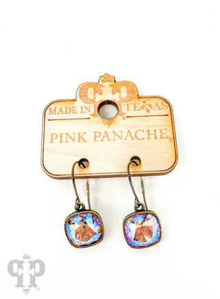 Austrian Square Crystal Hook Earring