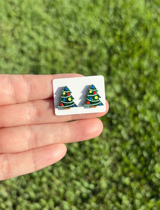 Green Deco Tree Studs