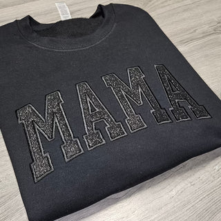 Mama Glitter Embroidered Crewneck