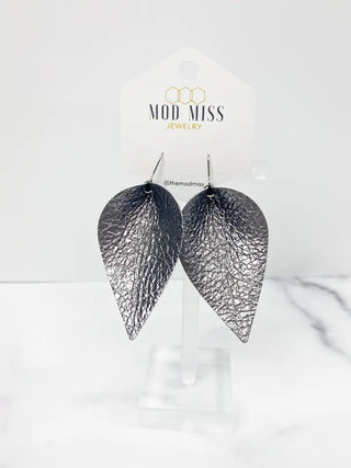 Leather Petal Earrings