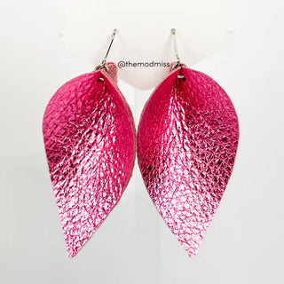 Leather Petal Earrings
