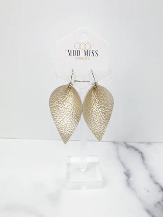 Leather Petal Earrings