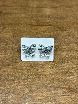 Glitter Football Bow Studs